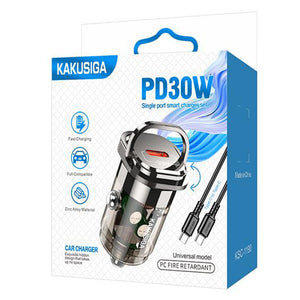 Incarcator Auto Kaku KSC-1190 cu Cablu USB-C PD30W 1xUSB-C 1m - Negru