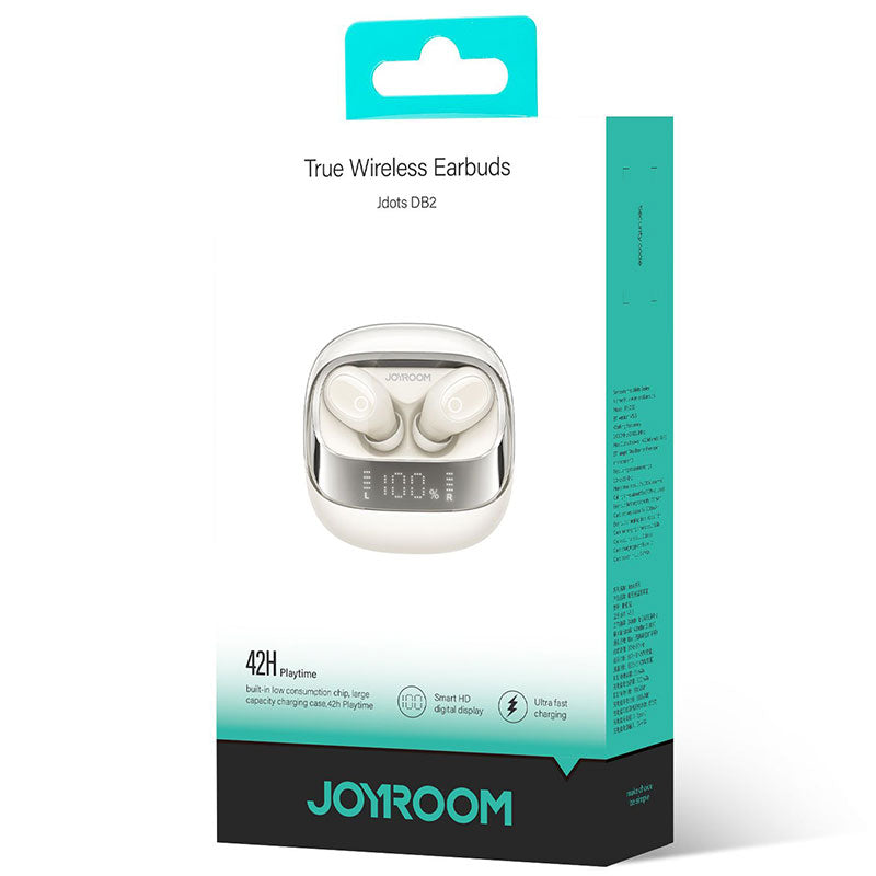 Casti Wireless Joyroom JR-DB2 In-Ear Ear Buds BT 5.3 Autonomie 150h 500mAh LED - Alb